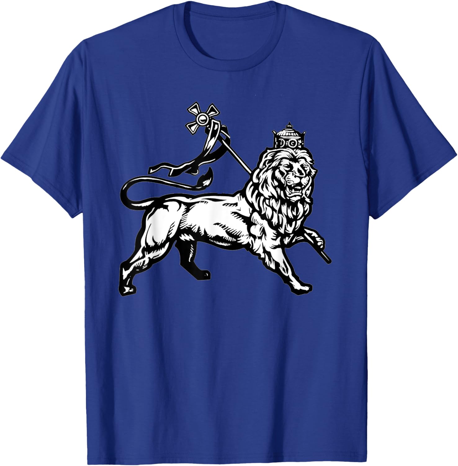 Ethiopian Rasta gift Lion of Judah With Ethiopian Cross T-Shirt - T-Shirt | Royal