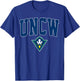 UNCW Arch Vintage Retro College Sports Design Men Women T-Shirt - T-Shirt | Royal
