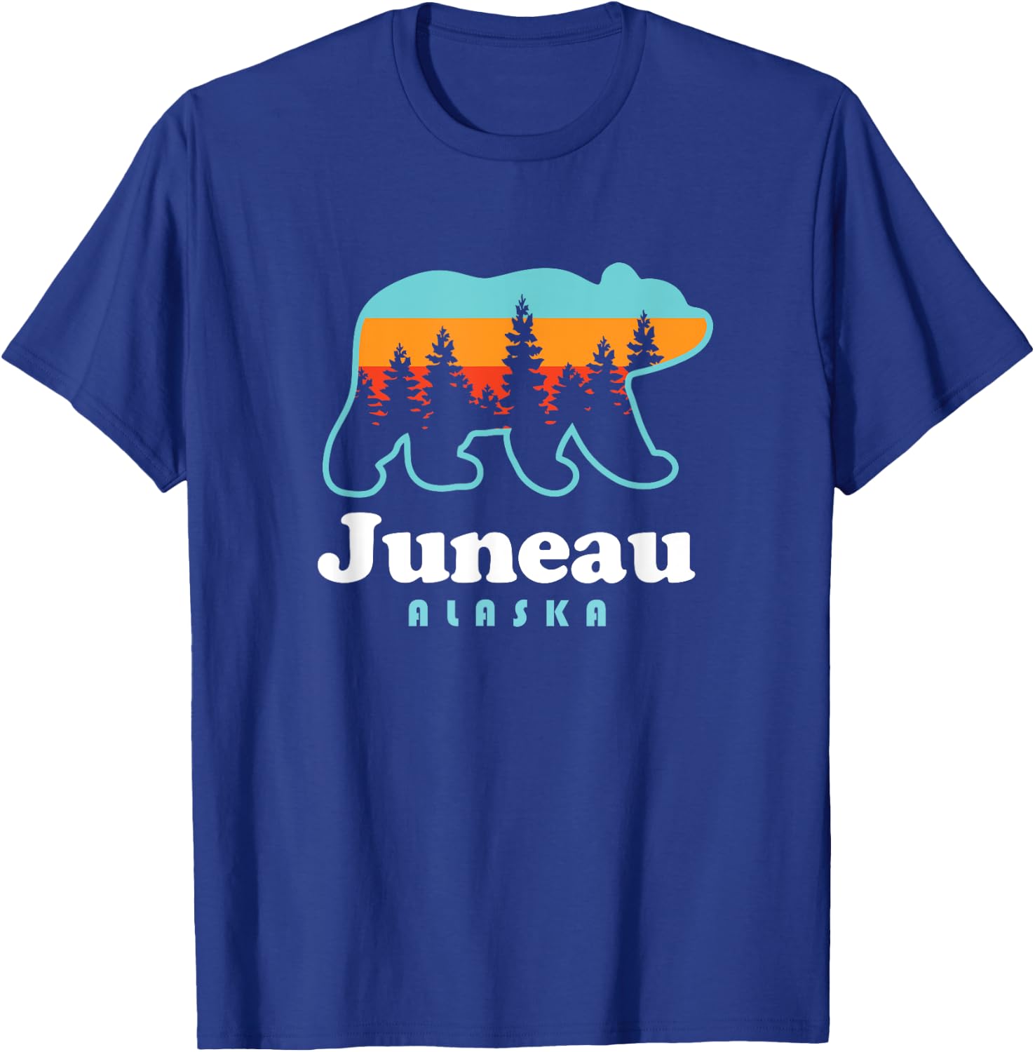 Juneau Alaska Bear Outdoors Hiking T-Shirt - T-Shirt | Royal