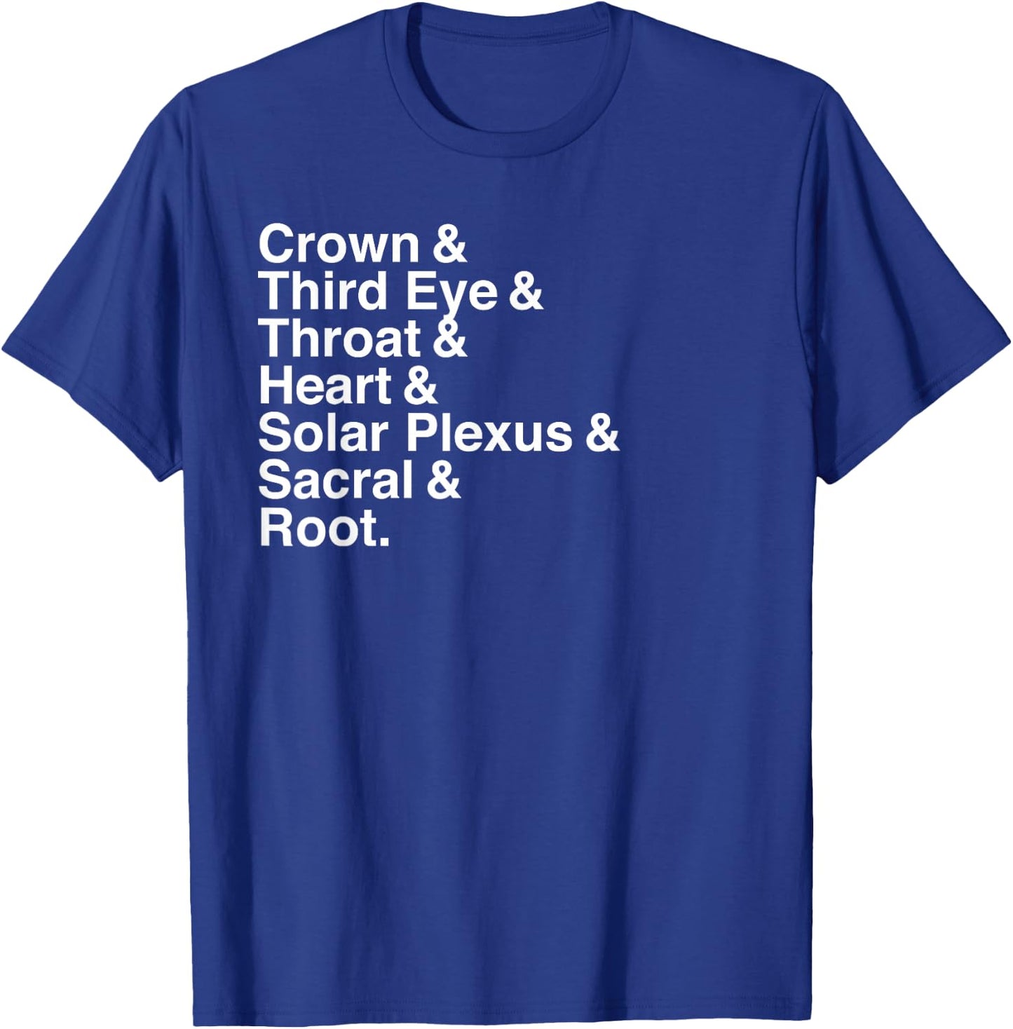 Yoga, Seven Chakras Helvetica Graphic T-Shirt - T-Shirt | Royal