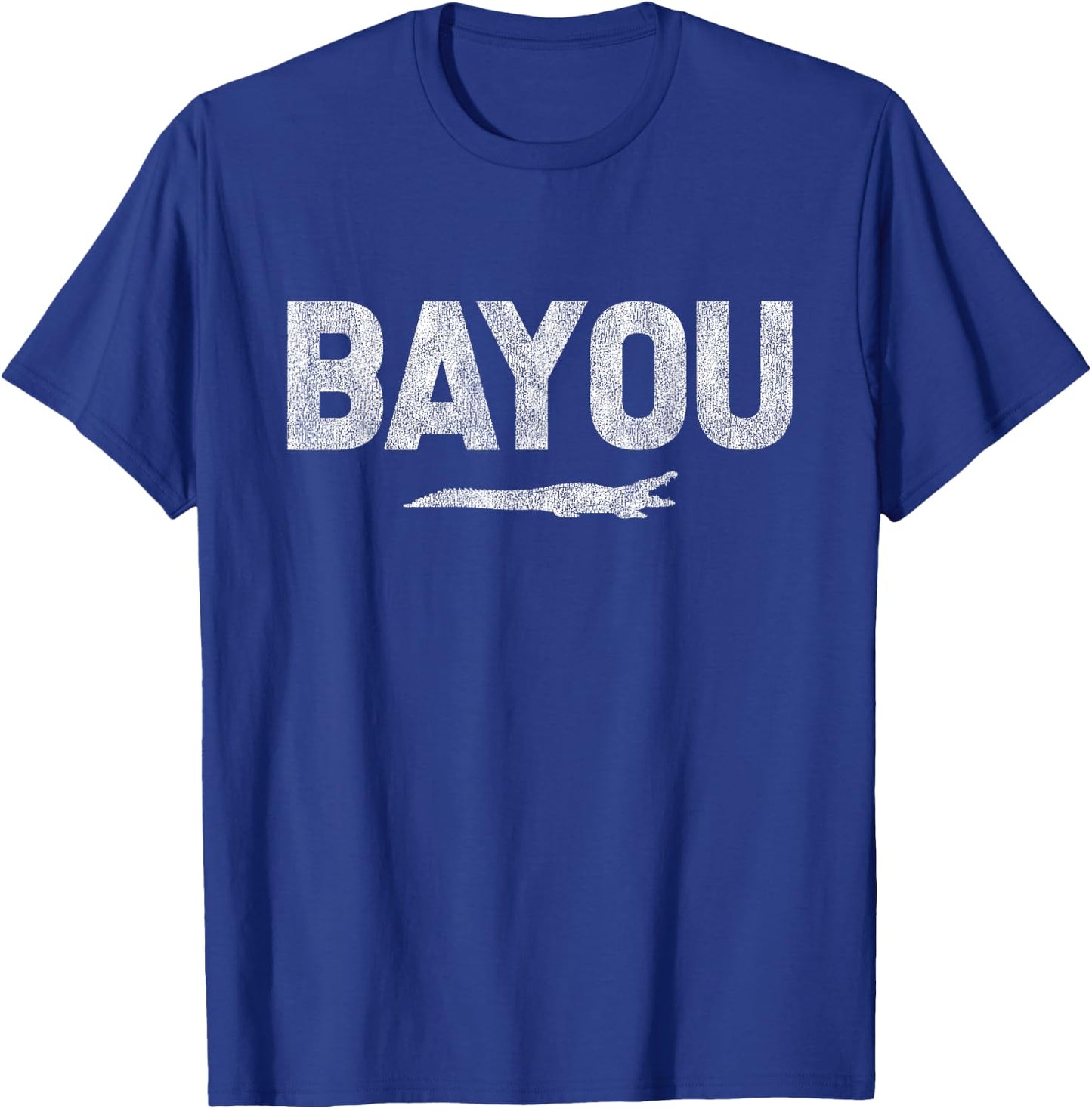 BAYOU ALLIGATOR Distressed T-Shirt - T-Shirt | Royal