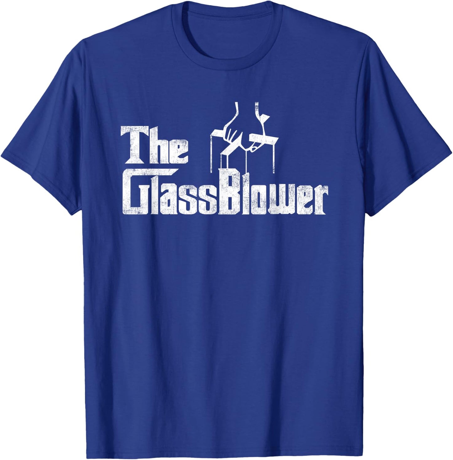 The Glassblower glass blower Blowing Funny Distressed T-Shirt - T-Shirt | Royal