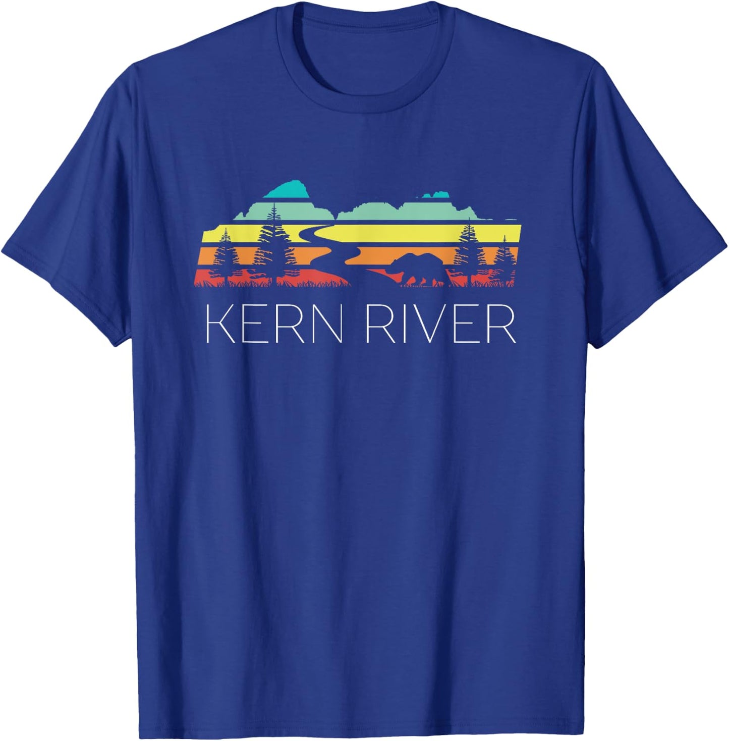 Kern River California Sequoia Forest Kernville Retro Camping T-Shirt - T-Shirt | Royal