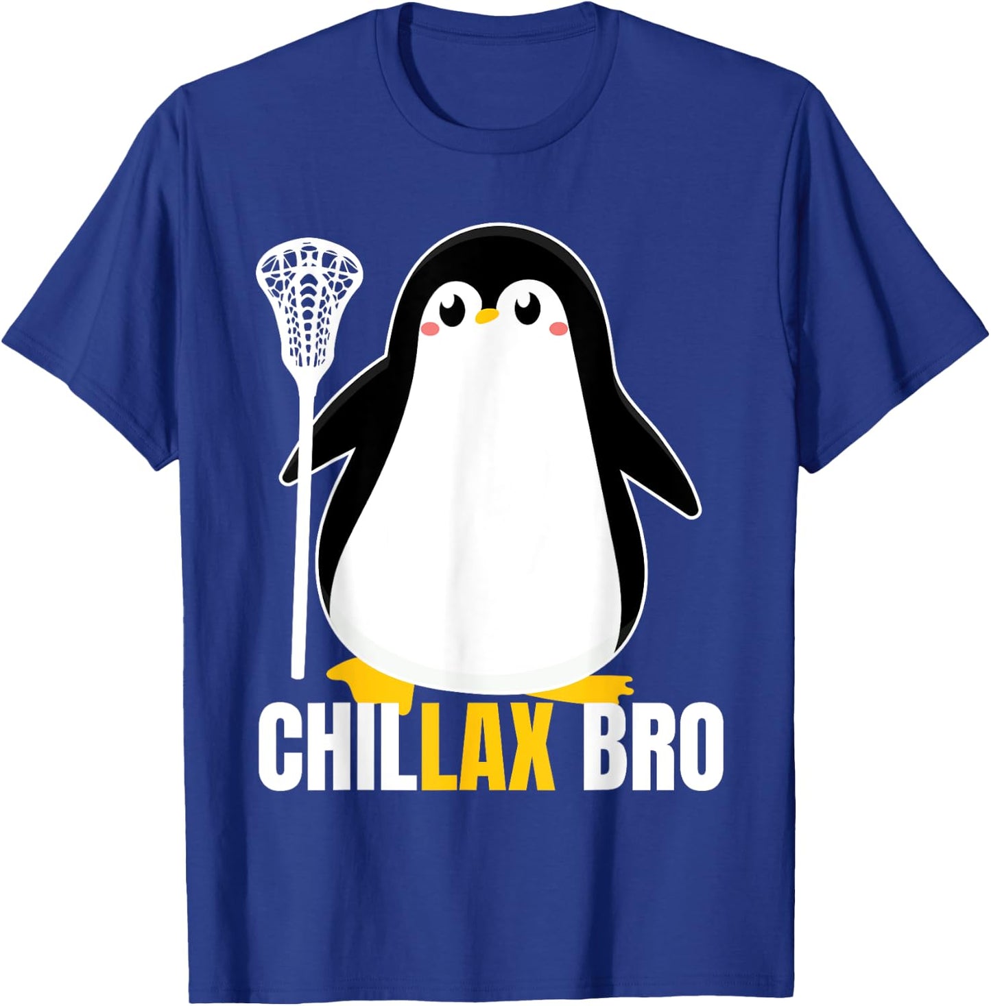 Lacrosse Penguin Funny LaX Team Lacrosse Christmas Pj T-Shirt - T-Shirt | Royal