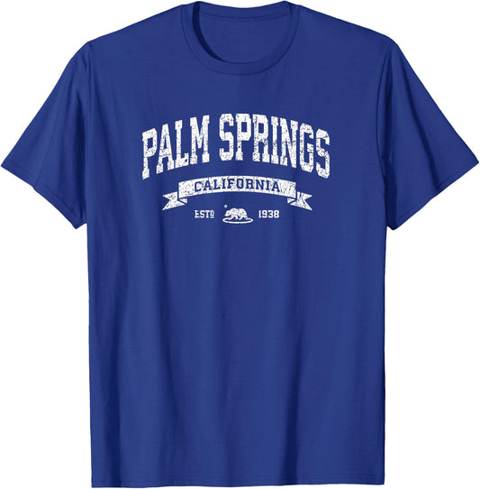Palm Springs California CA Distressed Vintage T-Shirt - T-Shirt | Royal