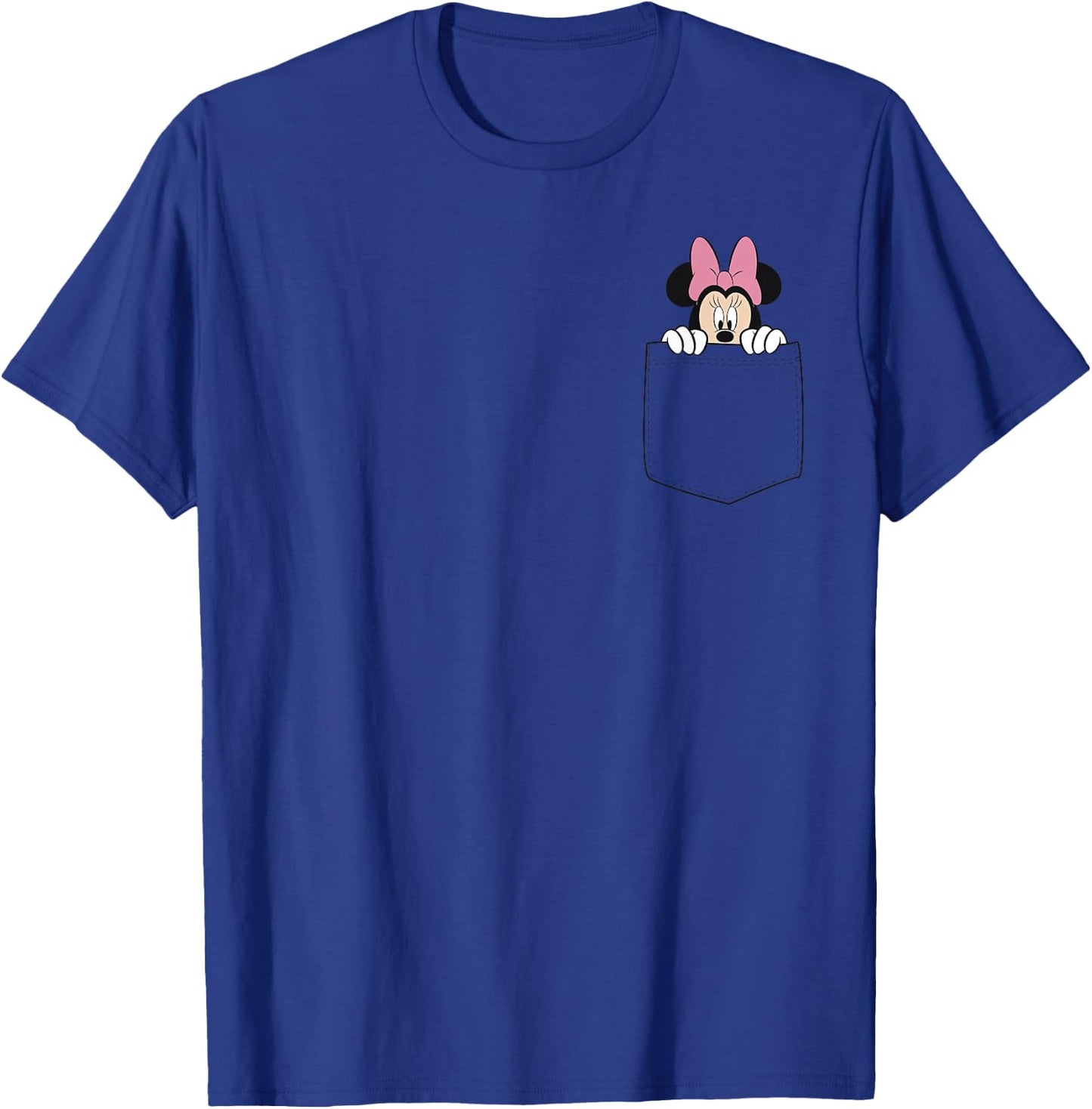 Black Disney Minnie Mouse Classic Fit - , Short Sleeve, Casual Polyester & Cotton T-Shirt - T-Shirt | Royal