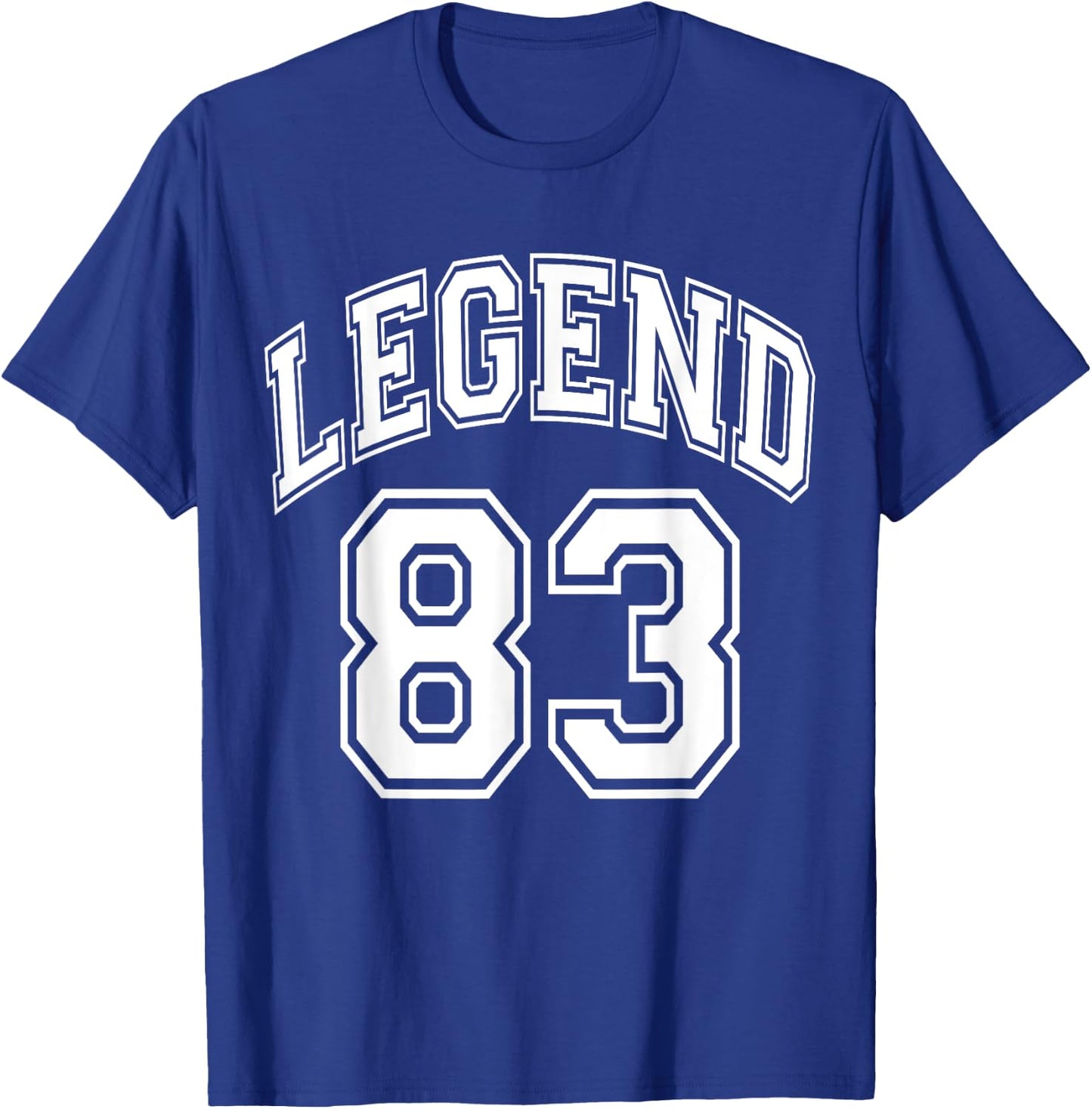 Legend 83 Number Varsity Team - 83rd Birthday & 83 Years Old T-Shirt - T-Shirt | Royal