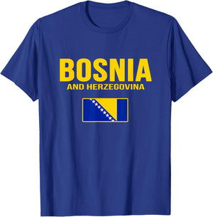 Bosnia Herzegovina Flag T-Shirt - T-Shirt | Royal