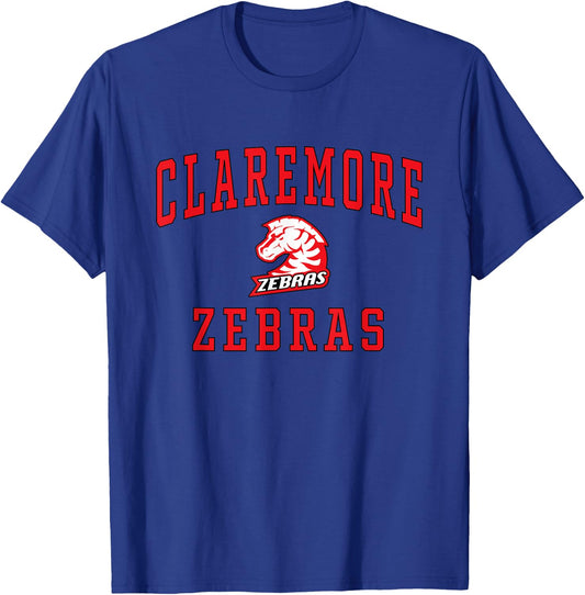 Claremore High School Zebras C1 T-Shirt - T-Shirt | Royal