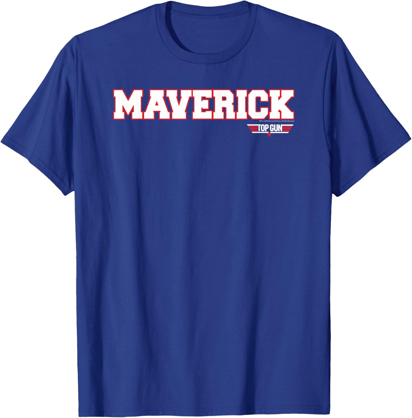Top Gun Maverick Name with Logo Retro 80's Action Movie T-Shirt - T-Shirt | Royal