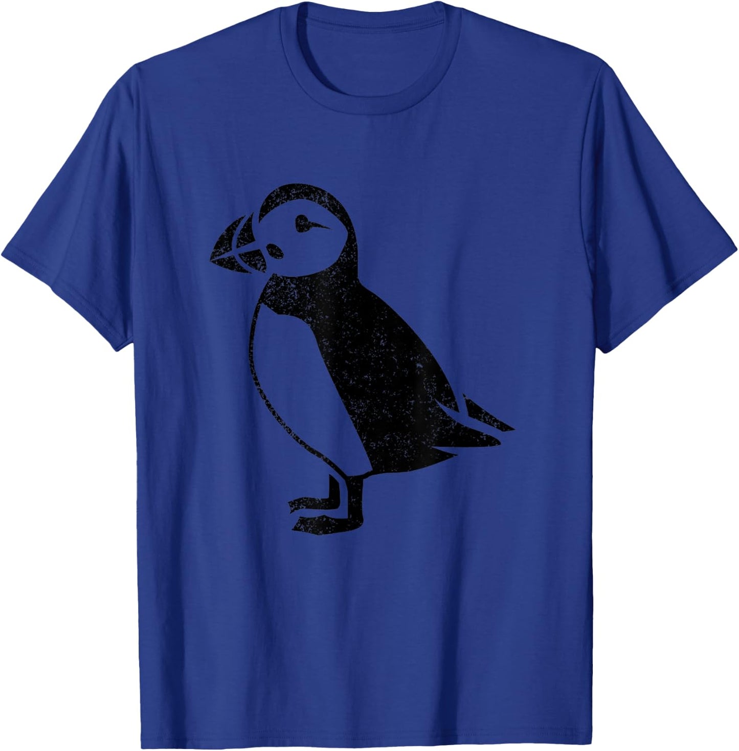 Puffin Iceland Distorted Cute Bird Black Graphic Gift T-Shirt - T-Shirt | Royal