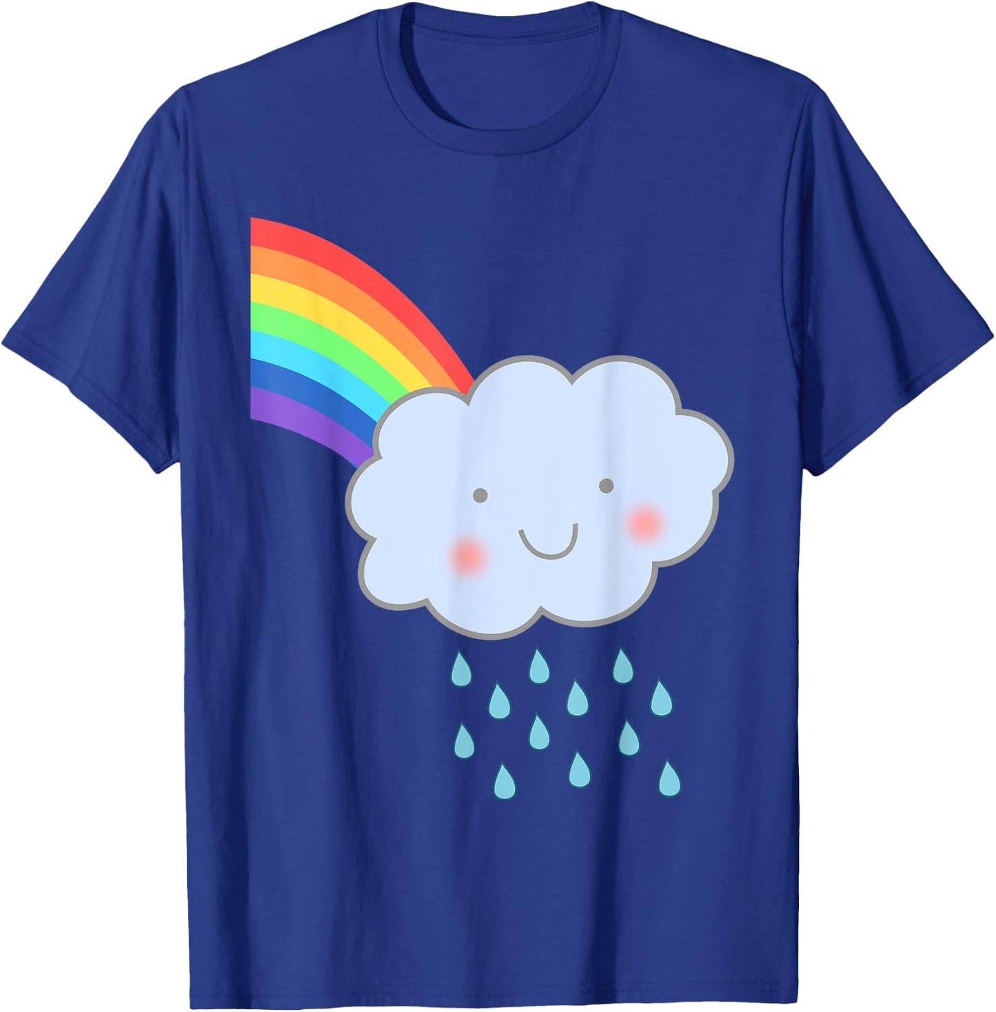 Cute Happy Rain Cloud Rainbow Kids T-Shirt - T-Shirt | Royal