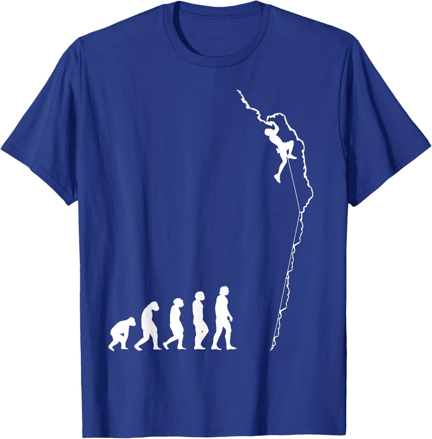 Climbing Evolution - Fun Bouldering Rock Climber T-Shirt - T-Shirt | Royal