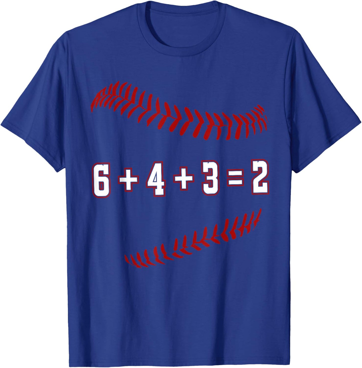 Funny Baseball Gift 6+4+3 2 baseball Double Play T-Shirt - T-Shirt | Royal