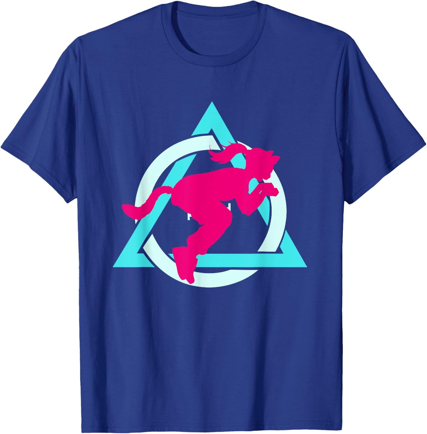 Therian quadrobics sign with jumping girl logo Therianthropy T-Shirt - T-Shirt | Royal