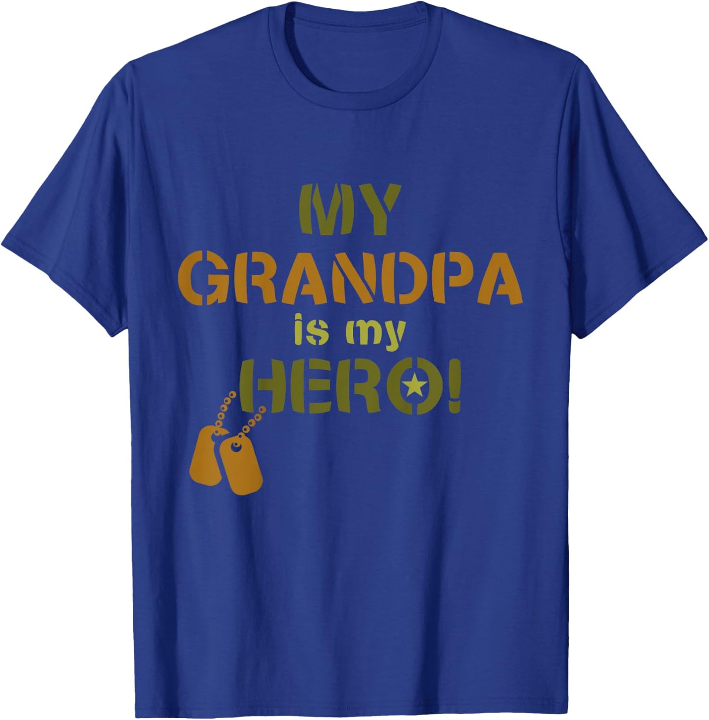 My Grandpa Is My Hero Military Soldier Dog Tags T-Shirt - T-Shirt | Royal