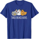 Cute Christmas Carol with Three French Hens T-Shirt - T-Shirt | Royal