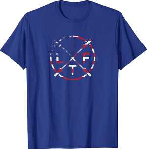 Weight Lifting Gym Workout Fitness Lift 4th of July Flag Men T-Shirt - T-Shirt | Royal