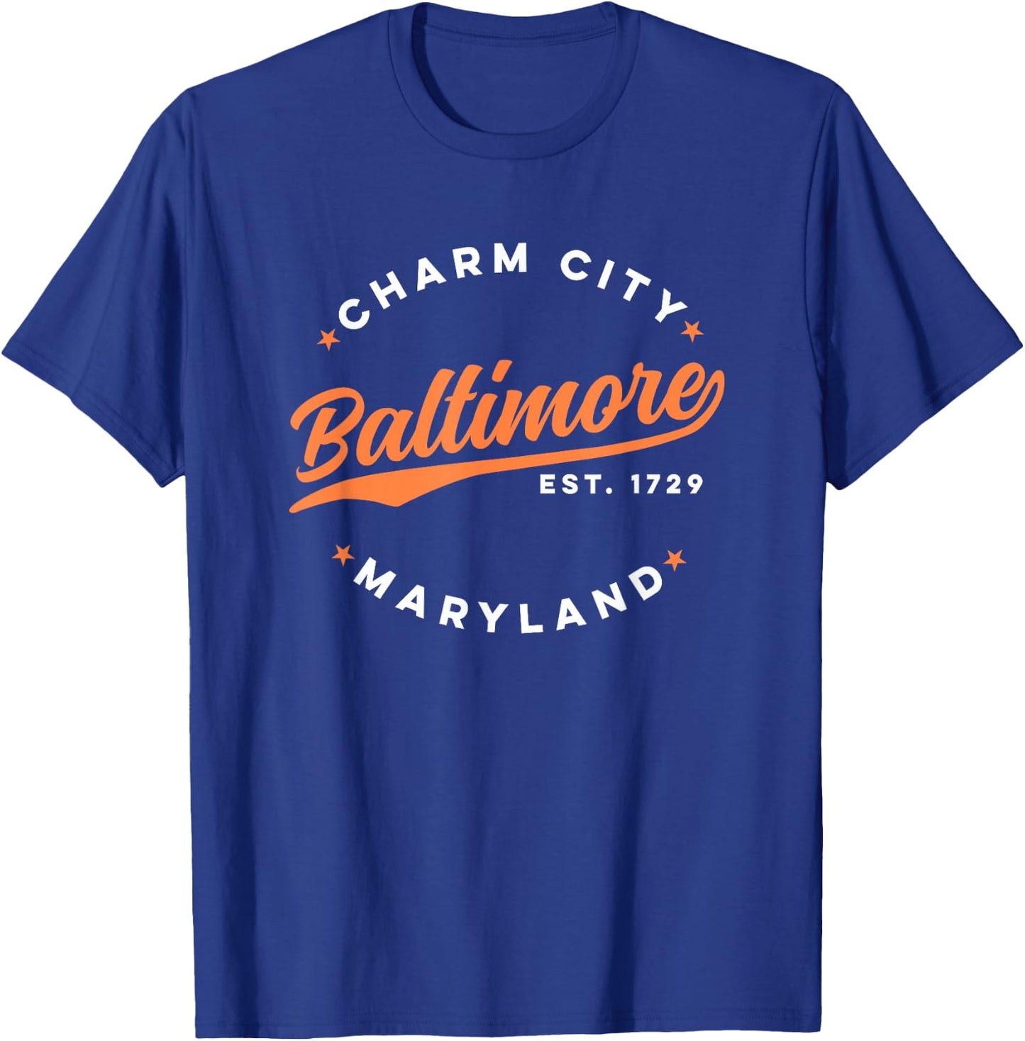 Vintage Baltimore Charm City Maryland Red White Text T-Shirt - T-Shirt | Royal