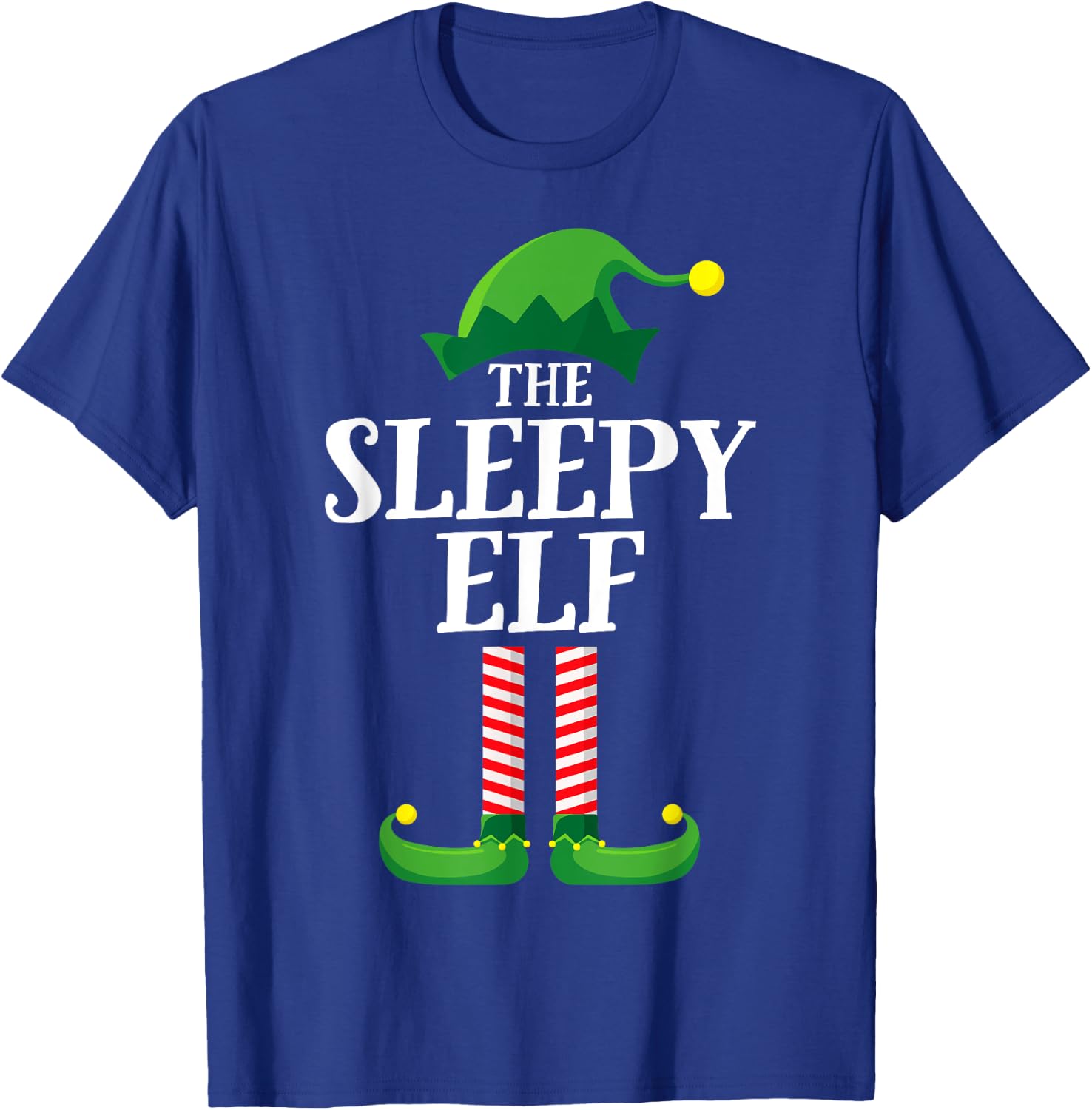 Sleepy Elf Matching Family Group Christmas Party Pyjamas T-Shirt - T-Shirt | Royal