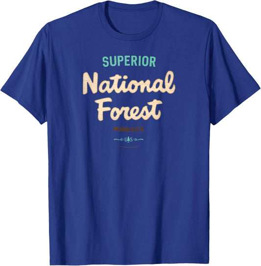 Superior National Forest Minnesota USFS Script Logo T-Shirt - T-Shirt | Royal