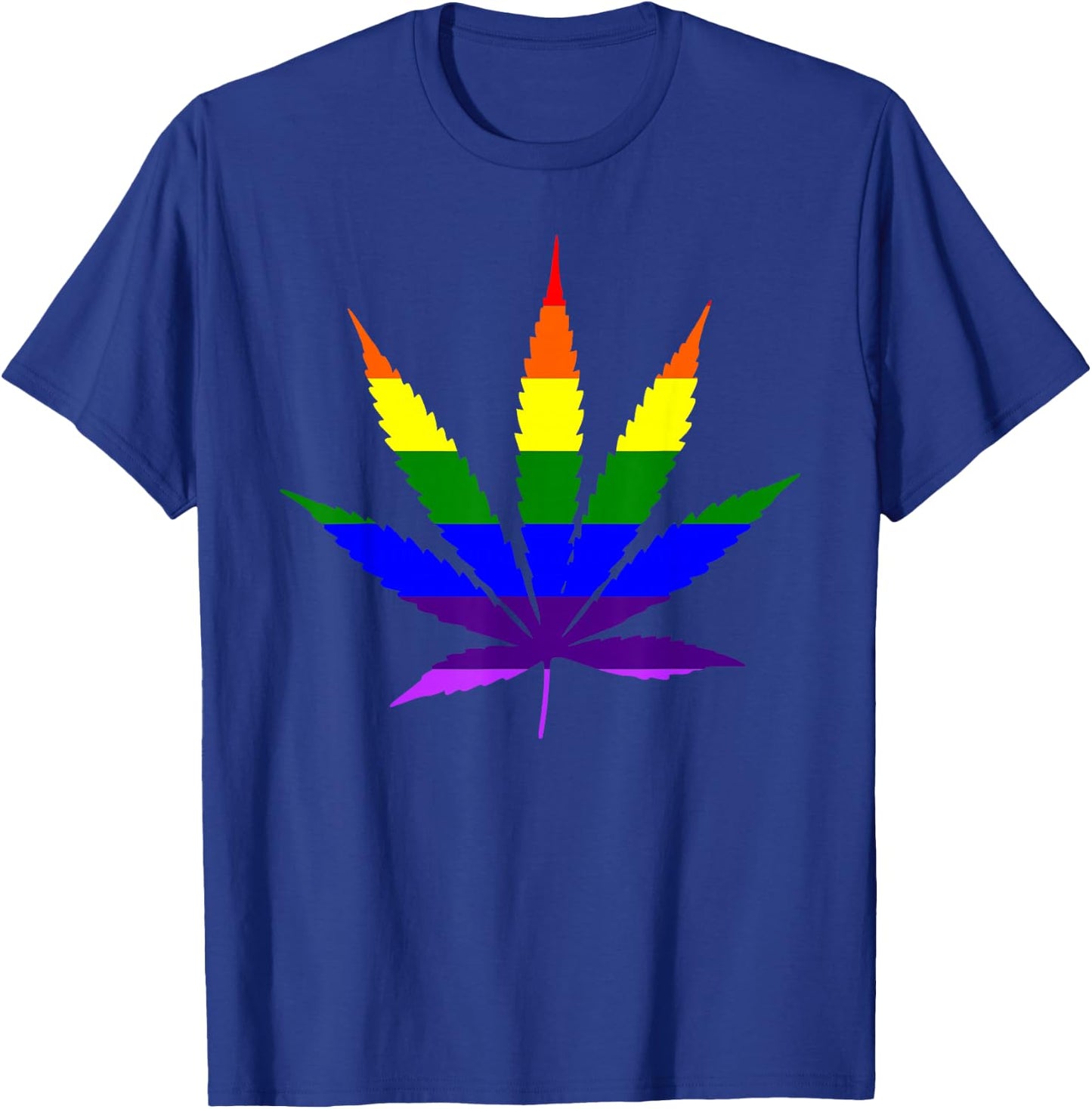 Rainbow Marijuana Leaf Pot Leaf Pride Shirt T-Shirt - T-Shirt | Royal