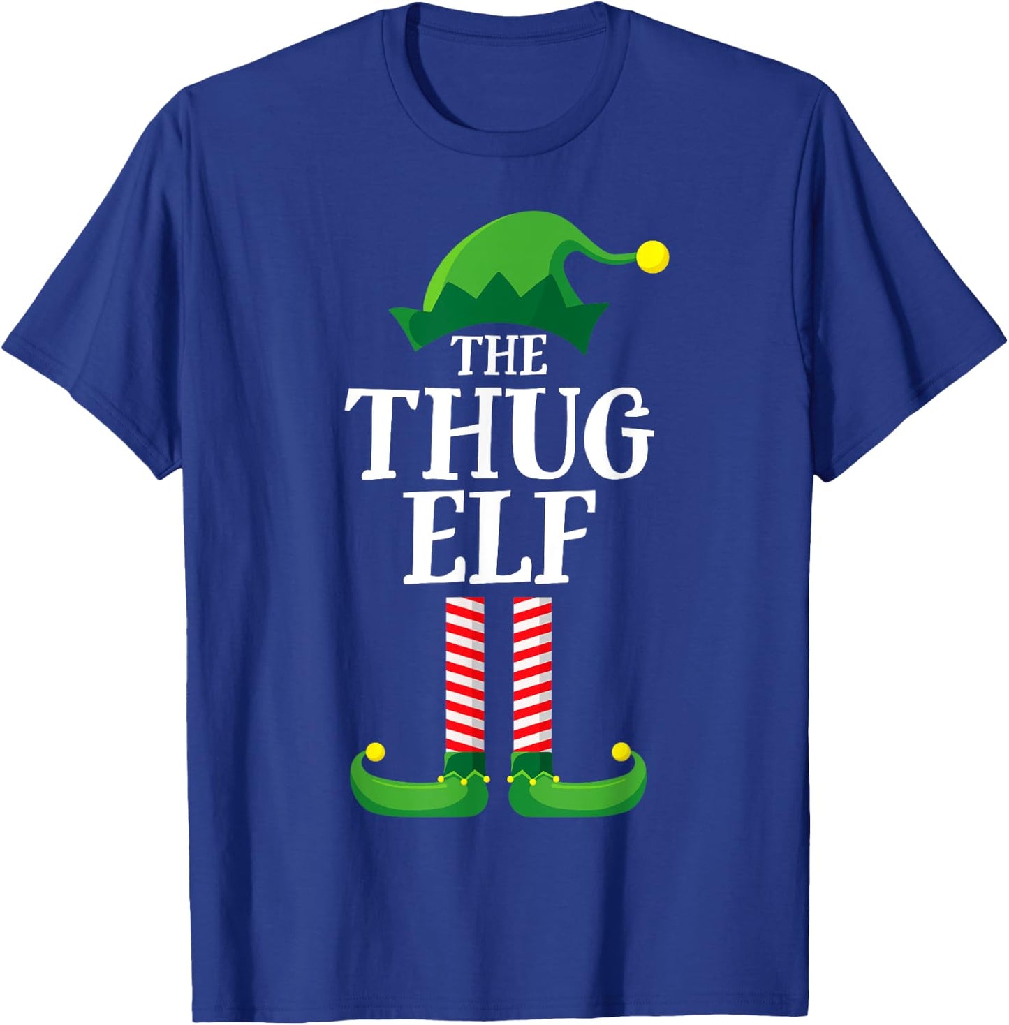 Thug Elf Matching Family Group Christmas Party Pyjamas T-Shirt - T-Shirt | Royal
