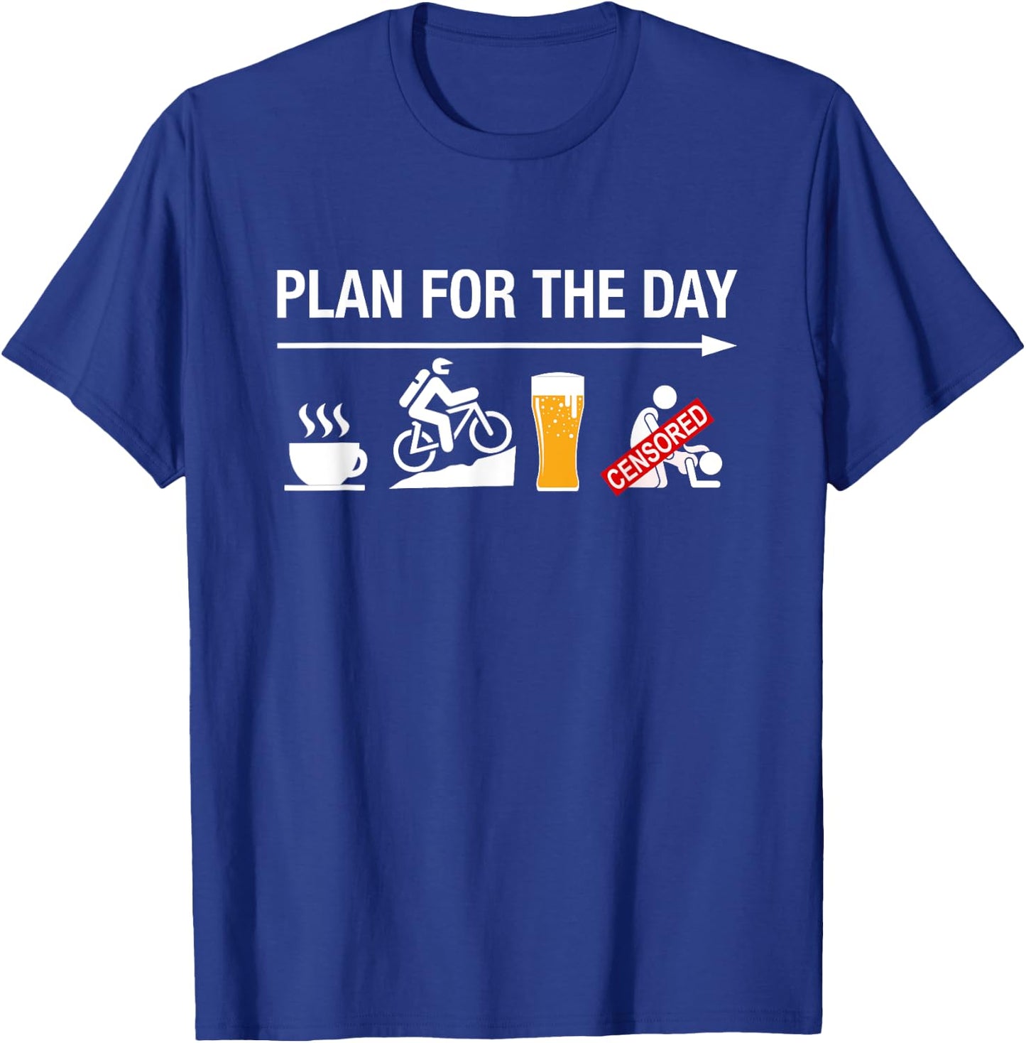 Funny Biking Adult Humour Coffee Mountain Bike Beer Cycling T-Shirt - T-Shirt | Royal
