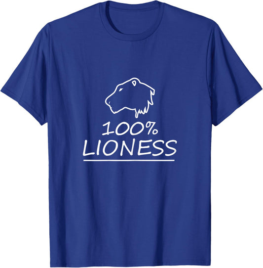 100% Lioness T Shirt - Gym Motivation Apparel T-Shirt - T-Shirt | Royal