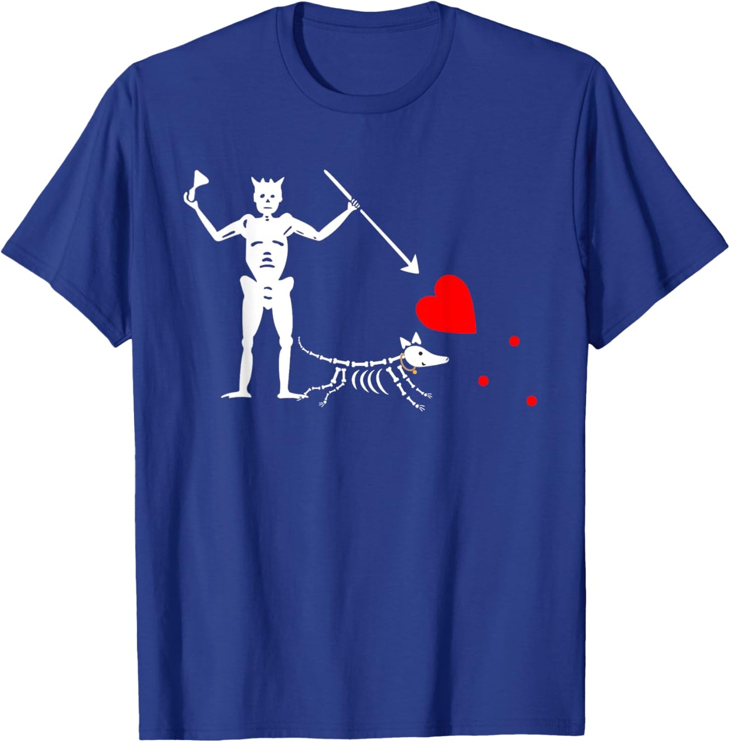 Blackbeard Pirate Flag Skeleton Art Pirate Dog Graphic T-Shirt - T-Shirt | Royal