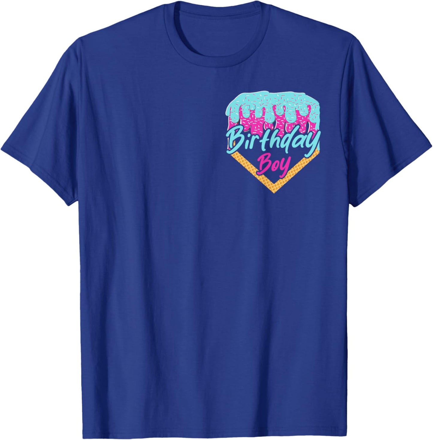 Baseball 3 Year Old Ice Cream Drip 3rd Birthday Boy Number 3 T-Shirt - T-Shirt | Royal