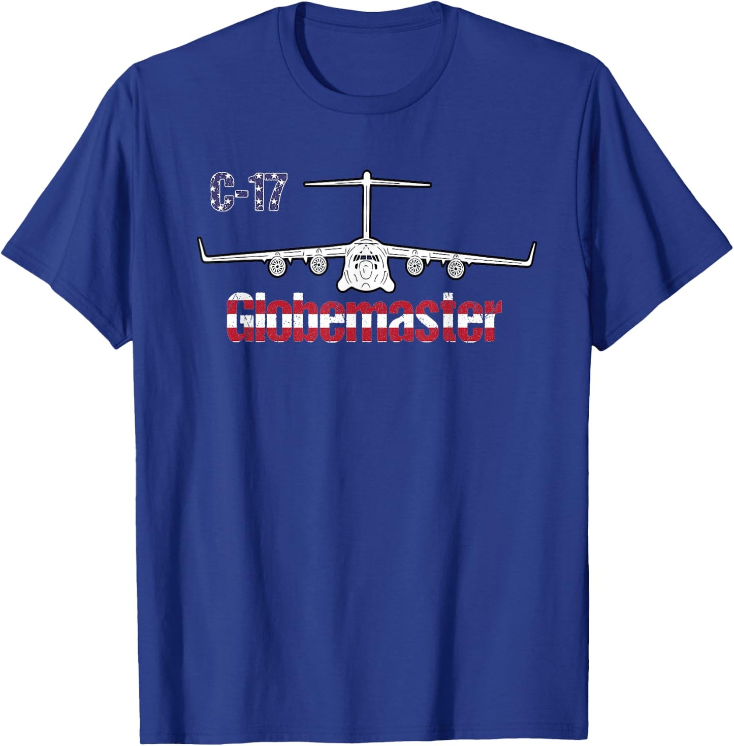 C17 Globemaster: Air Force Pilot Gifts American Flag Women Kids Men T-Shirt - T-Shirt | Royal