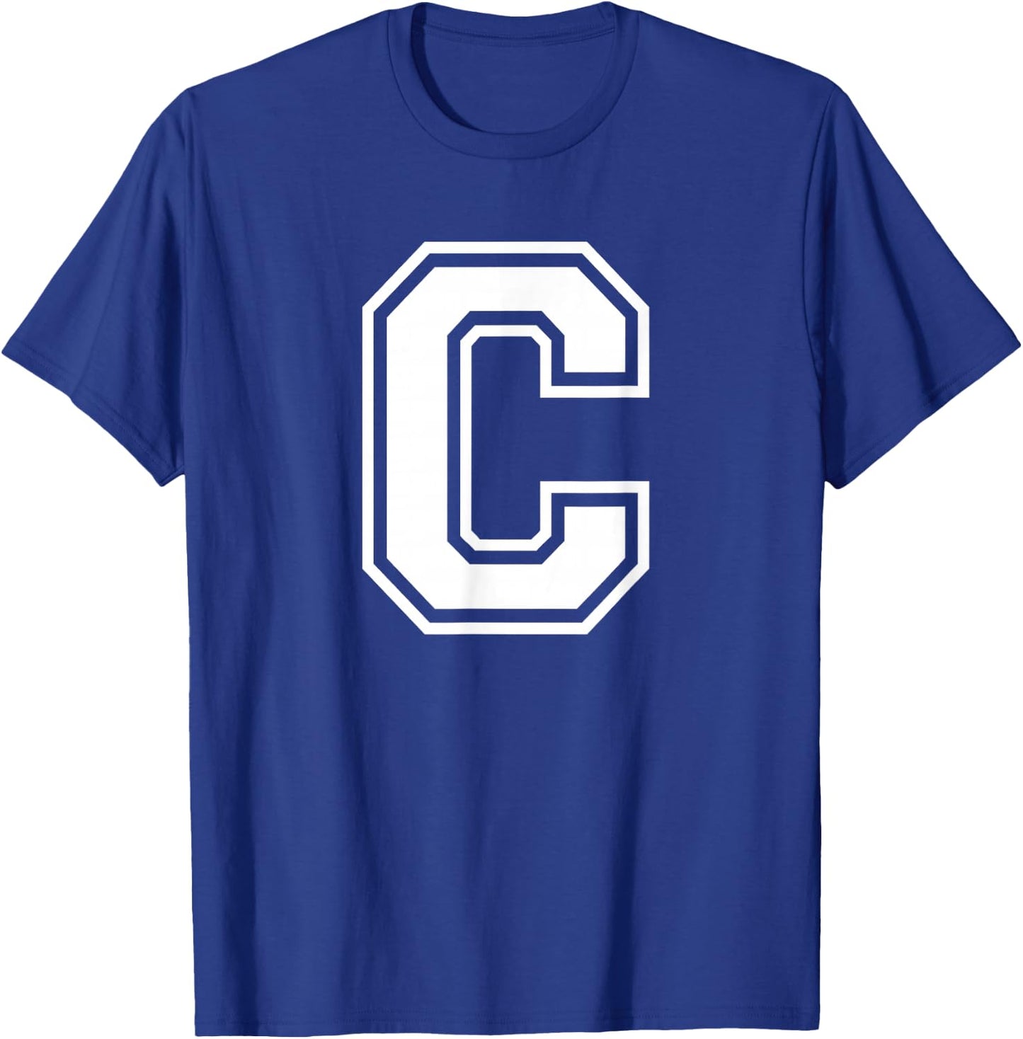 Letter C Name Initial Varsity Alphabet Monogram T-Shirt - T-Shirt | Royal
