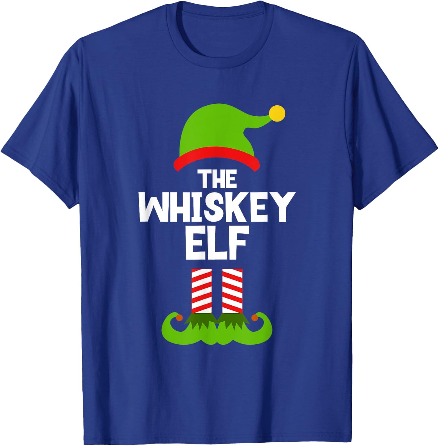 Funny The Whiskey Elf Christmas Family Party Pajama Drinking T-Shirt - T-Shirt | Royal