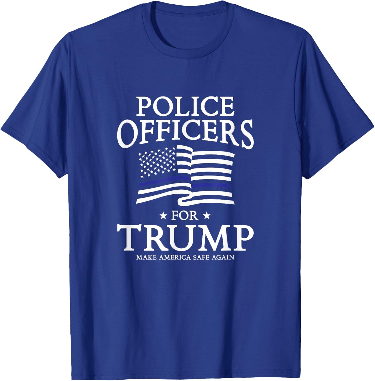 Police Officers for Trump Thin Blue Line Flag T-Shirt - T-Shirt | Royal