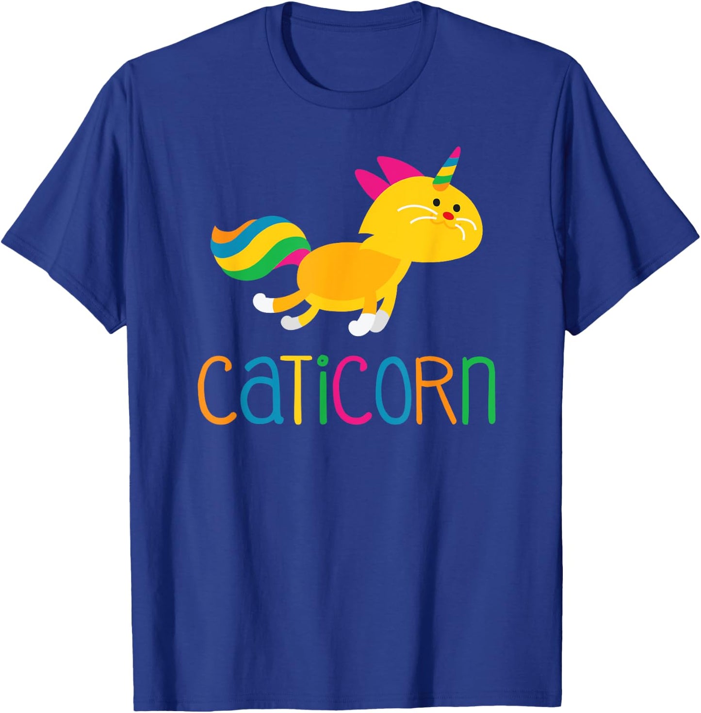Caticorn Rainbow T shirt Meowgical Cat Unicorn Kittycorn Women Girls Kids T-Shirt - T-Shirt | Royal
