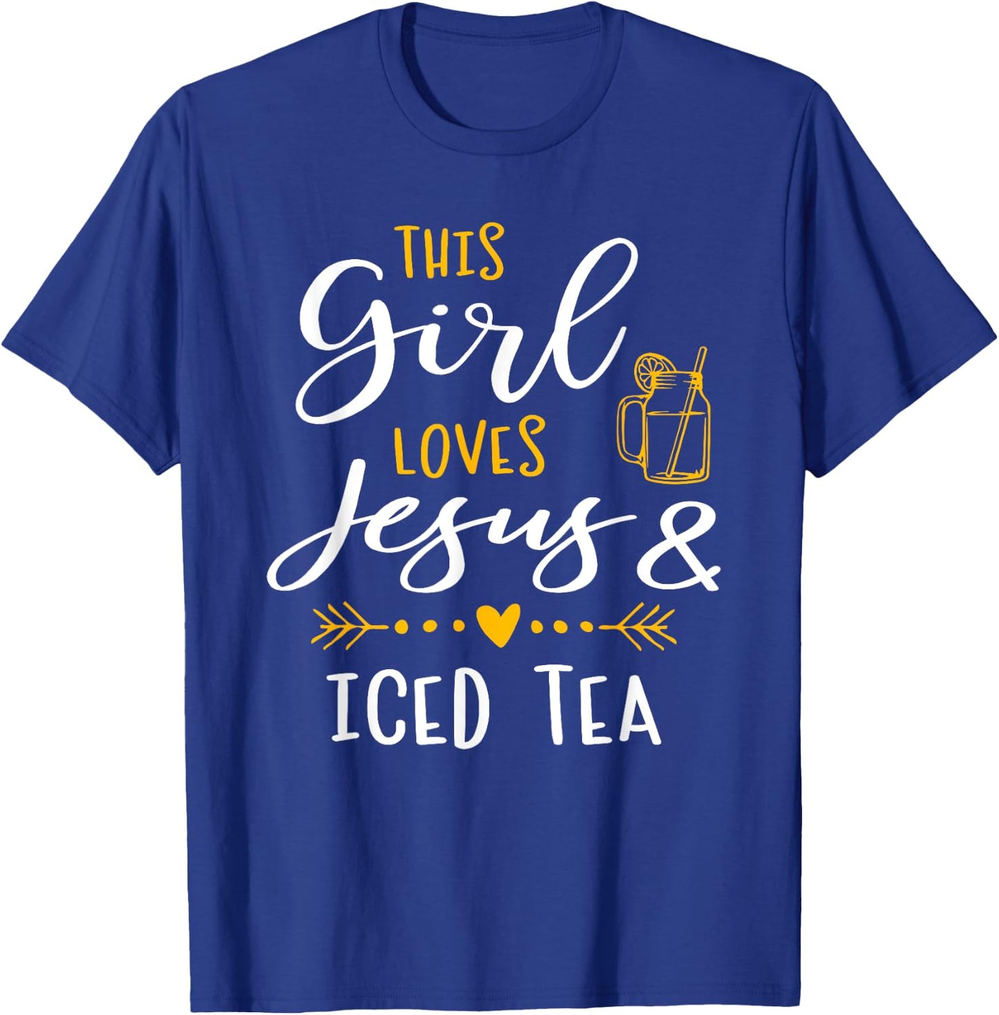 This Girl Loves Jesus And Iced Tea Christian Shirt T-Shirt - T-Shirt | Royal