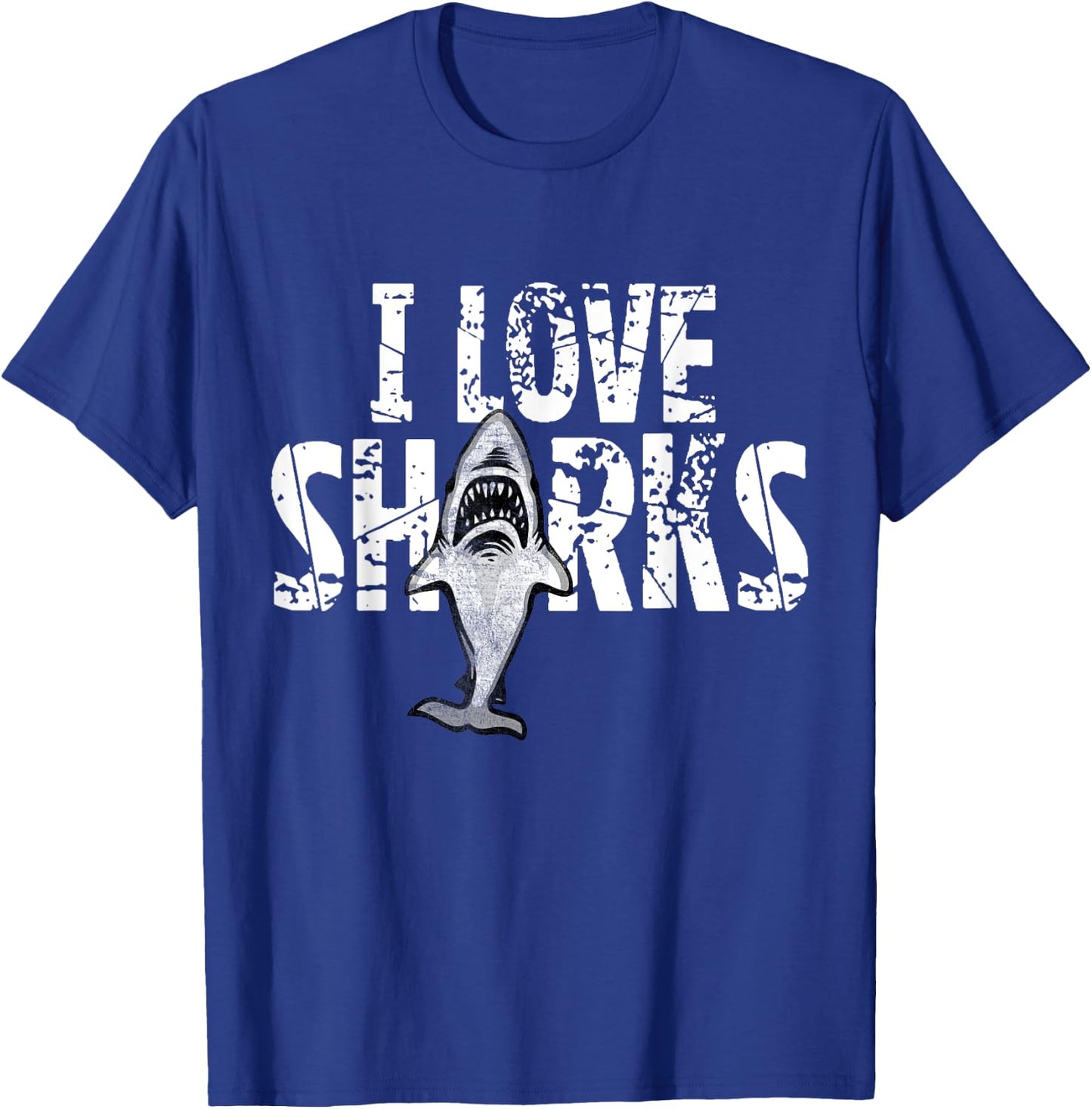 I Love Sharks Shirt - Shark Lovers Shirt and Gift T-Shirt - T-Shirt | Royal