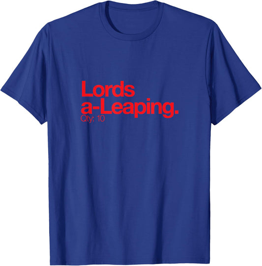 Minimalist Christmas T Shirt - Lords a leaping Q 10 T-Shirt - T-Shirt | Royal