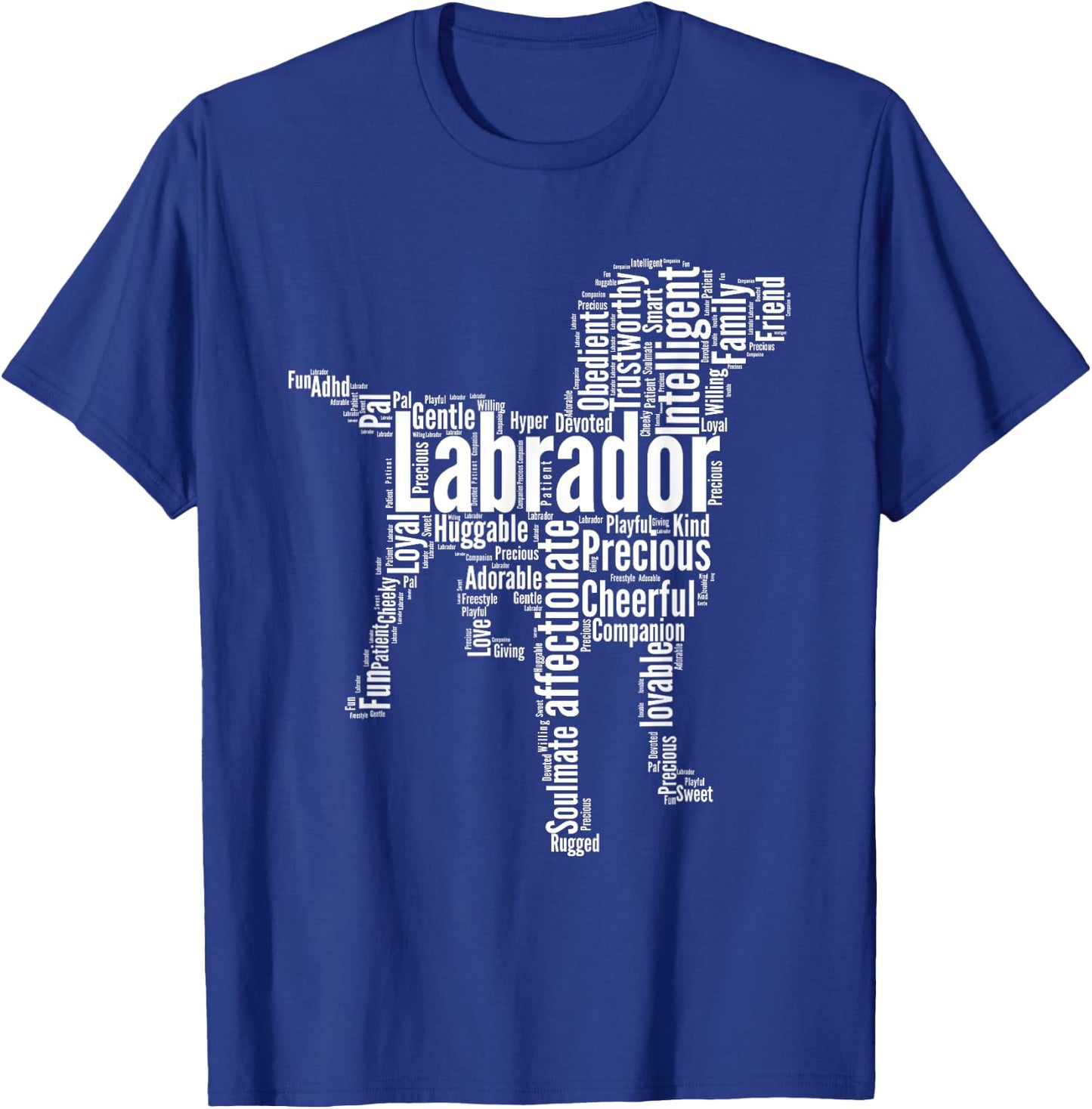 Labrador Calligram I Love My Lab Dad T-Shirt - T-Shirt | Royal