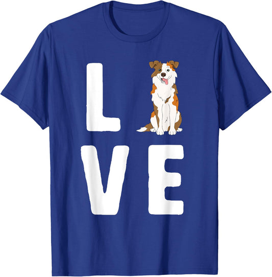 Love Australian Shepherds Lover Red Merle Women Dog Mama T-Shirt - T-Shirt | Royal