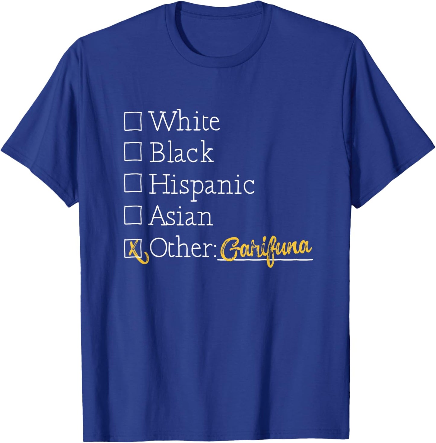 Garifuna Clothes Garifuna - -Adults, Black, Small, Short Sleeve, Cotton 60% Polyester 40%, Modern, , T Back, Letter Print, Music, Birthday, Casual, Walking T-Shirt - T-Shirt | Royal