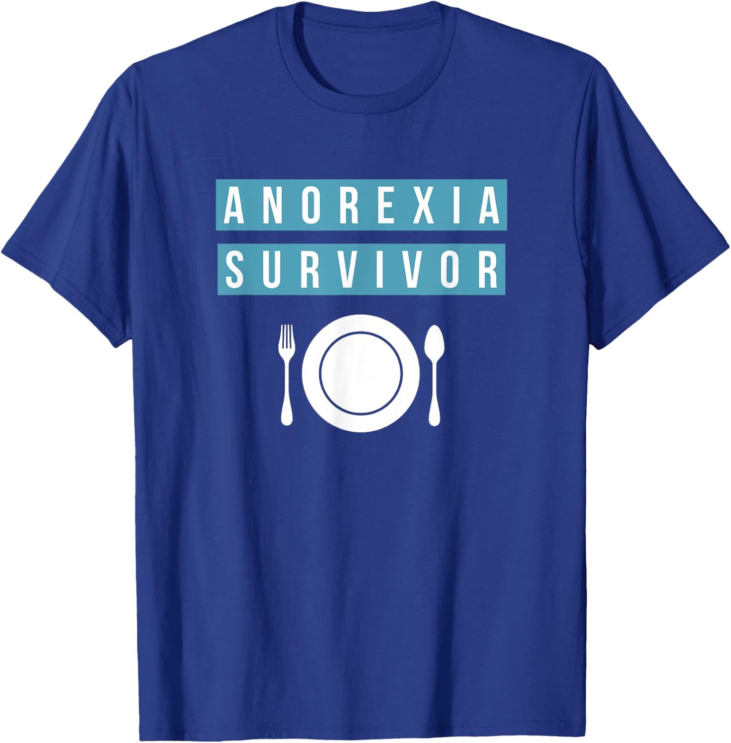 I beat anorexia - survivor | men women T-Shirt - T-Shirt | Royal