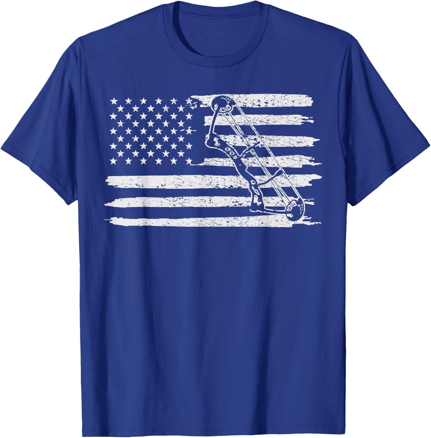 Archery Bow Hunting USA Flag 4th Of July Vintage T-Shirt - T-Shirt | Royal
