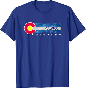 Rocky mountain State of Colorado Flag T-Shirt - T-Shirt | Royal
