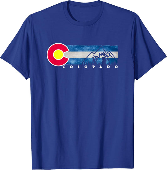 Rocky mountain State of Colorado Flag T-Shirt - T-Shirt | Royal