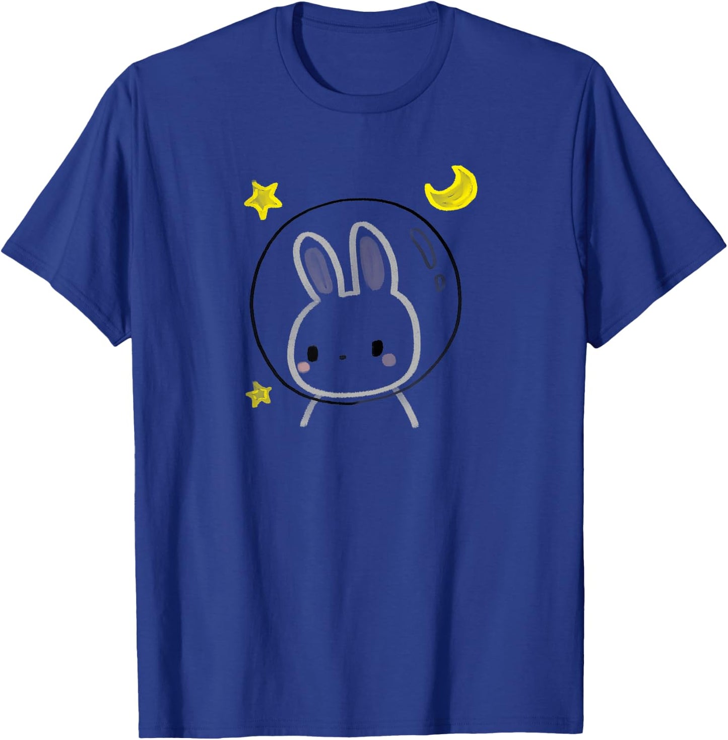Cute Space Bunny with Stars and Moon T-Shirt - T-Shirt | Royal