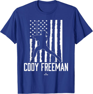 Distressed Flag Swing Cody Freeman Prospect Baseball Fan T-Shirt - T-Shirt | Royal