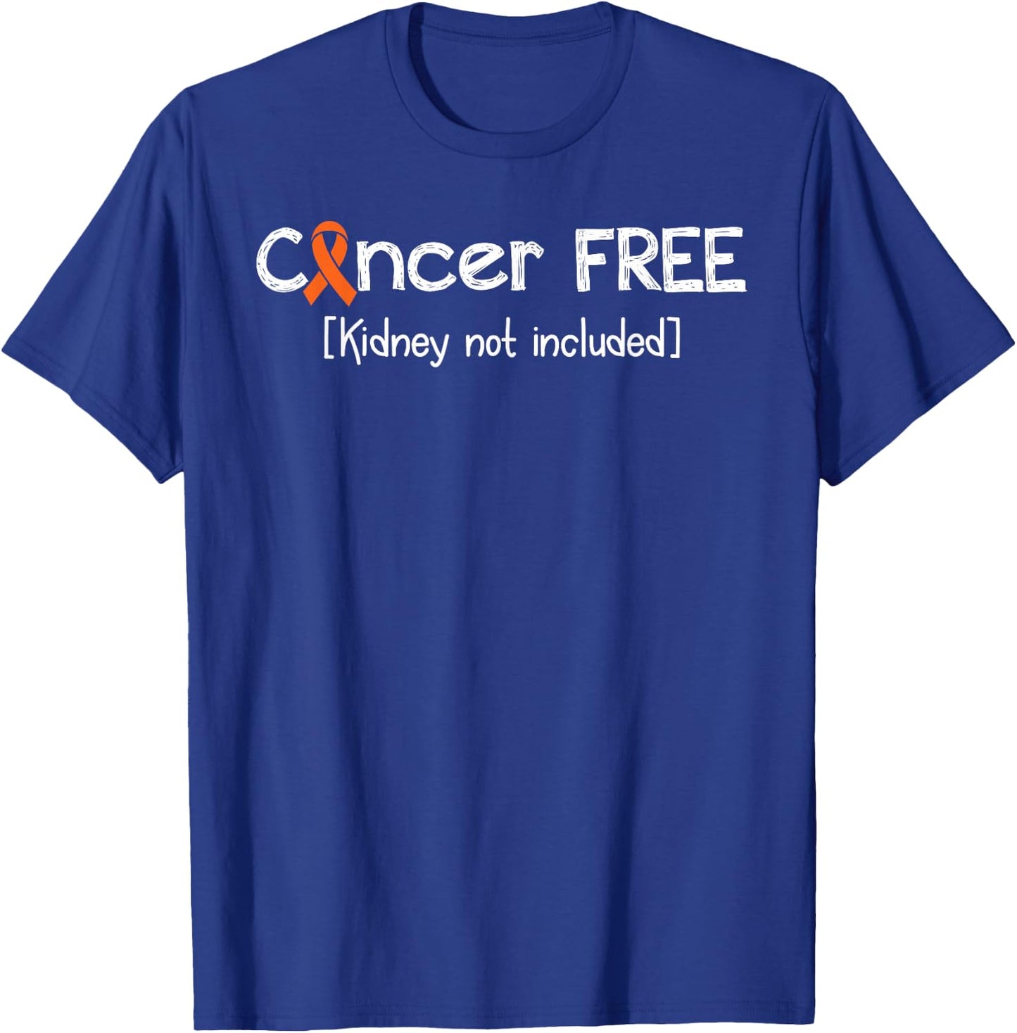 Kidney Cancer Free- Kidney Cancer Awareness Support Ribbon T-Shirt - T-Shirt | Royal