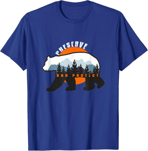 Preserve and Protect - Save our National Parks Black Bear T-Shirt - T-Shirt | Royal